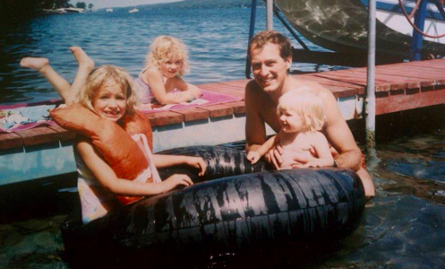 This is one of my favorite photos! Dad and his girls on Skaneateles Lake, NY in summer of 1989.&nbsp;